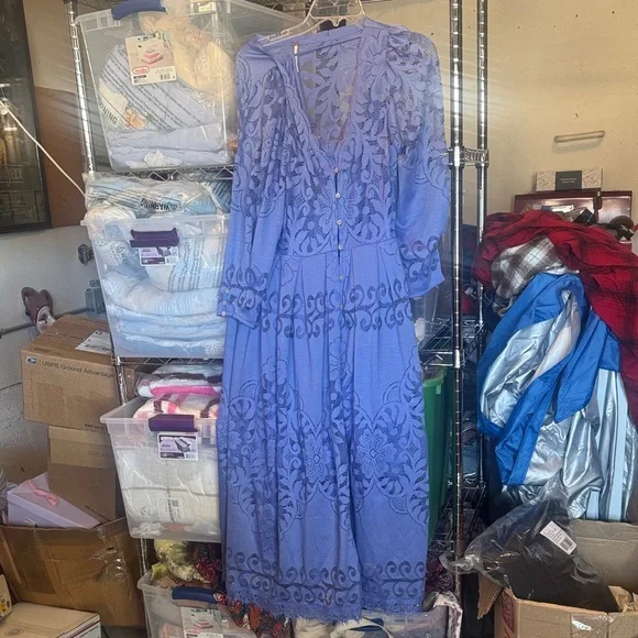 Free People Shadow Dance midi dress in Persian Jewel blue in medium - Picture 3 of 4